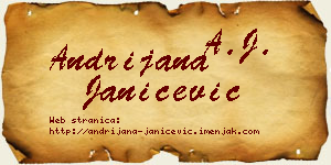 Andrijana Janićević vizit kartica